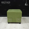 Antiker Stoffwürfel Tufted Fußbank Ottoman Hocker für Wohnzimmer